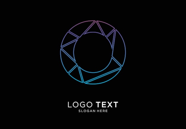 Vector o letter-logo onregelmatige lijnen kleurverlooptechnologie