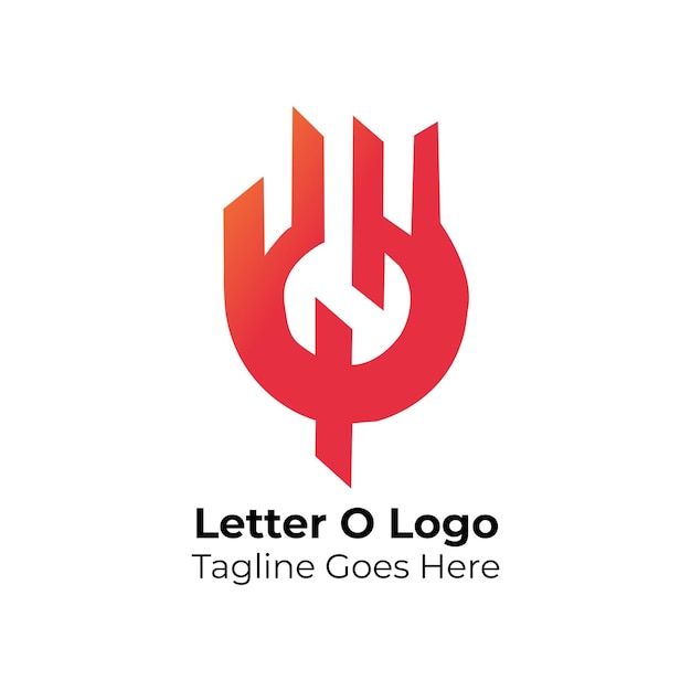 O Letter Logo Pictogram Roze en rode kleurverloop Ontwerpsjabloon Element vector kunst