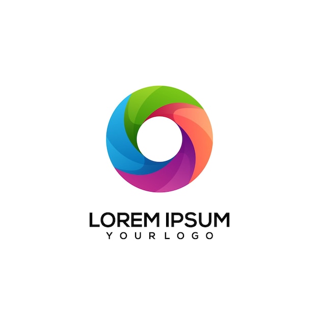 O letter o colorful logo illustration