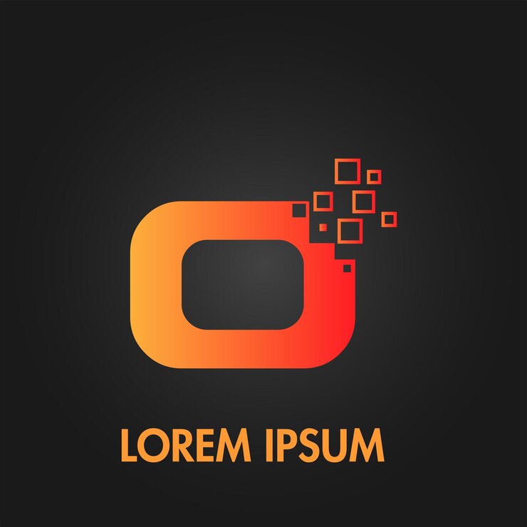 O Letter Pixel Flow Initial Logo