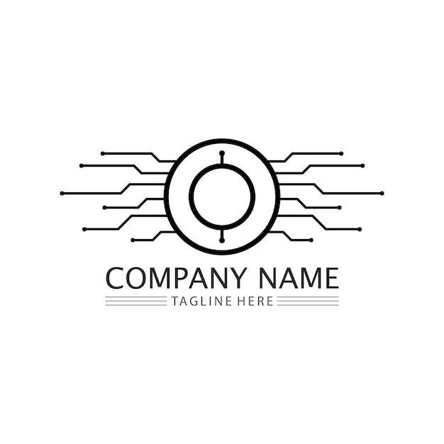 O logo business technology logo cerchio e simboli vector design graphic