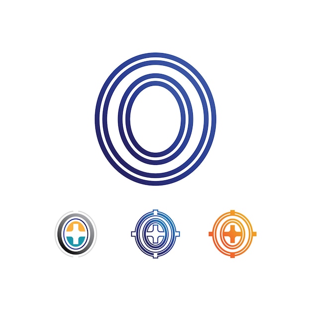 O-logo Business Technology cirkel logo en symbolen Vector Design Graphic