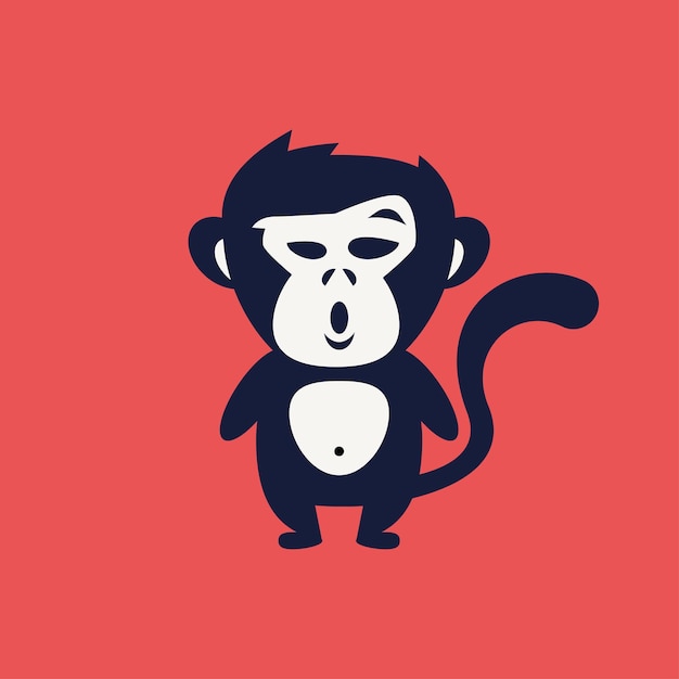 O mouth monkey full body logo