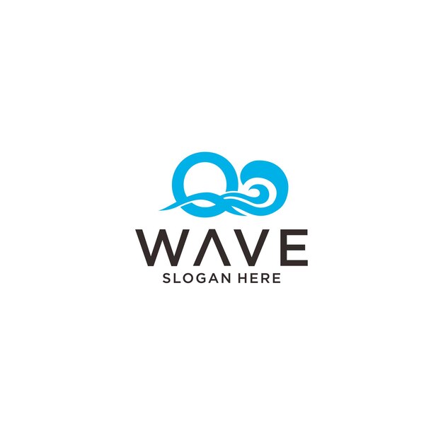 Шаблон дизайна логотипа o wave