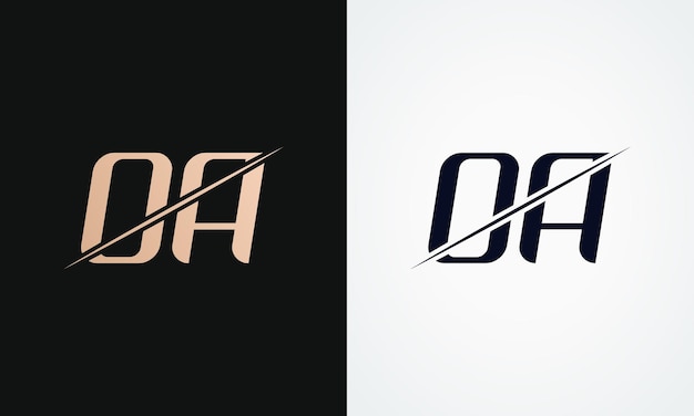Oa Letter Logo Design Vector Template Goud En Zwart Letter Oa Logo Design