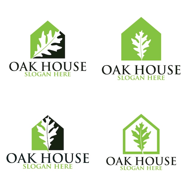 Oak home vector logo set. Logo templates.