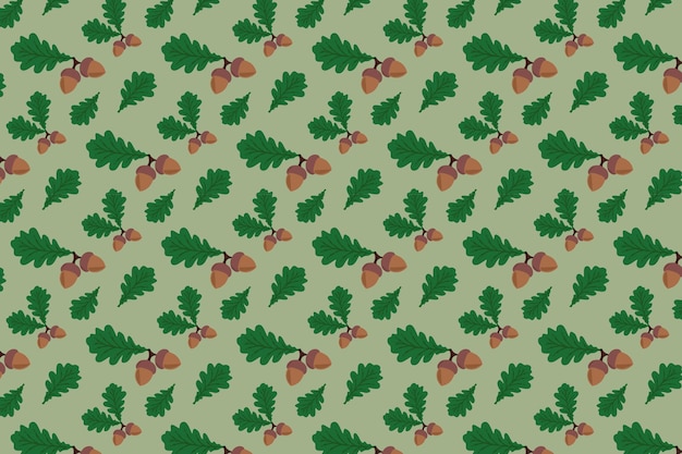 oak leaf acorn seamless background