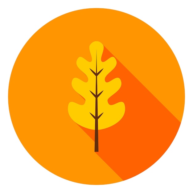 Oak Leaf Circle Icon. Vector Illustration. Fall Seasonal Foliage.