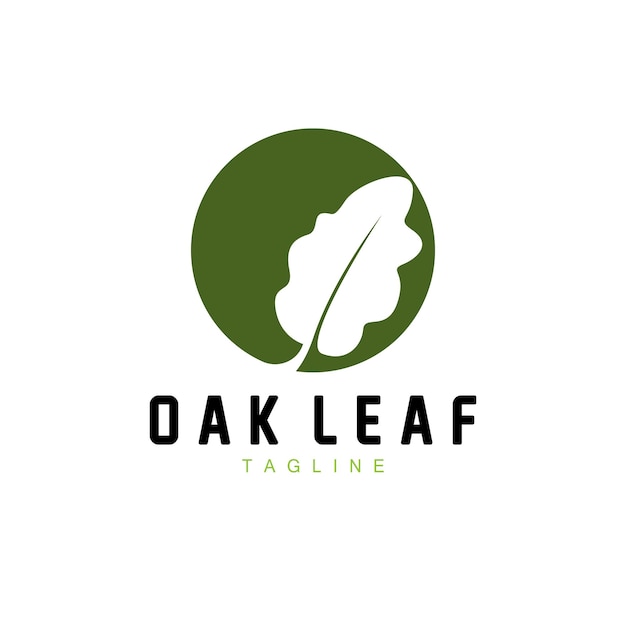 Oak Leaf Logo Design Eenvoudige groene plant vector sjabloon illustratie