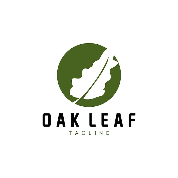 Oak Leaf Logo Design Eenvoudige groene plant vector sjabloon illustratie