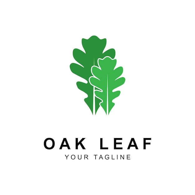 オークの葉のロゴデザインのテンプレート