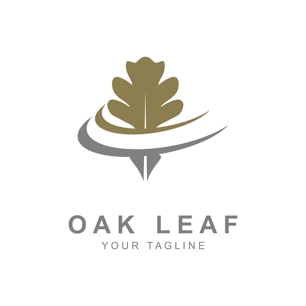 Oak leaf logo design template