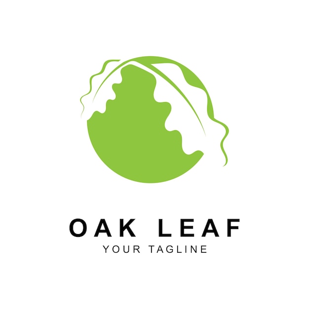 オークの葉のロゴデザインのテンプレート