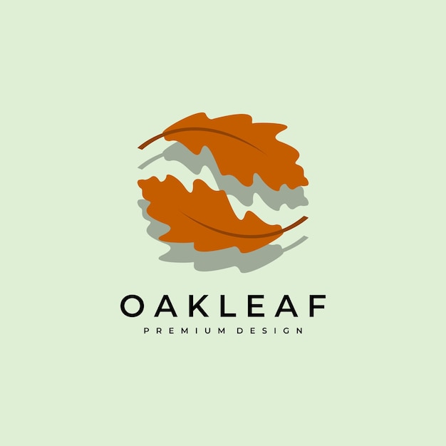 Oak Leaf Logo Simple Vector Vintage Design Illustratie Minimalistisch Oak Logo Flat Logo Oak Leaf