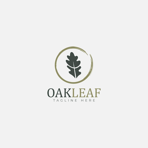 oak leaf logo template in vector