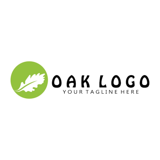 오크 잎 로고  ⁇ 터 아이콘 일러스트레이션 템플릿 디자인