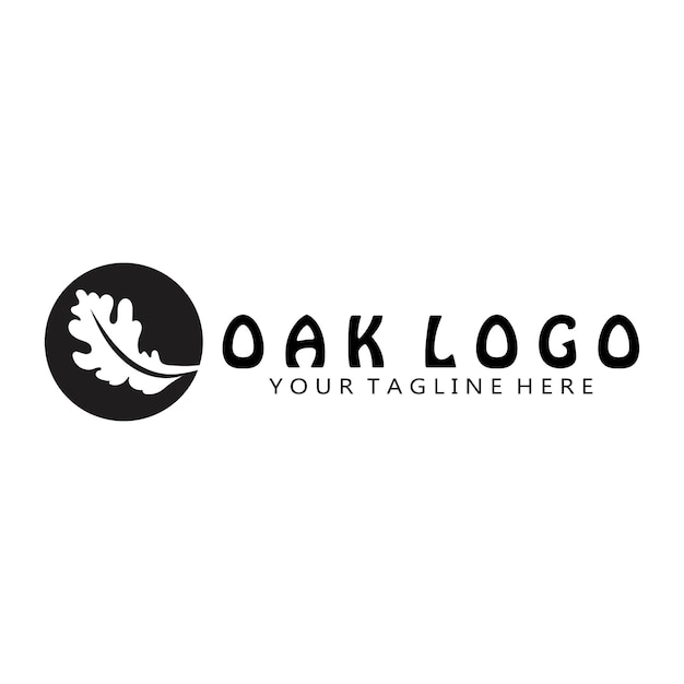 오크 잎 로고  ⁇ 터 아이콘 일러스트레이션 템플릿 디자인