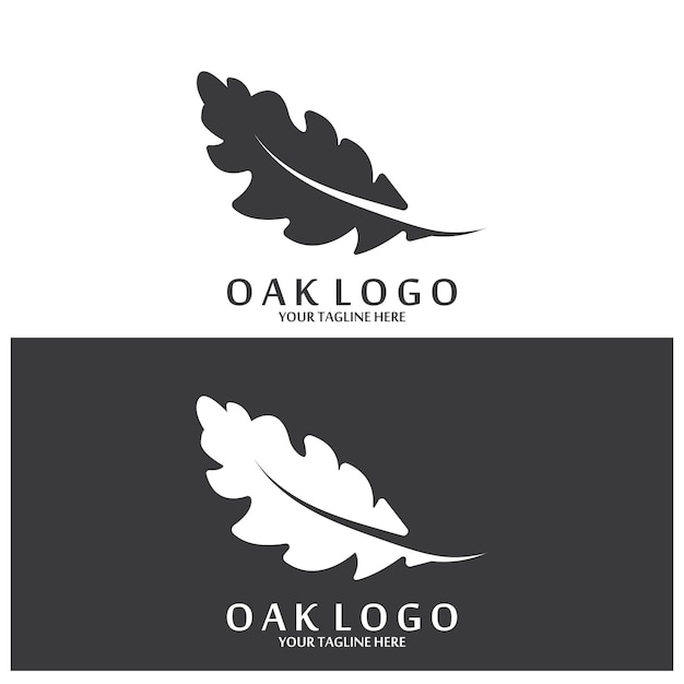 オークの葉のロゴとベクトル テンプレート