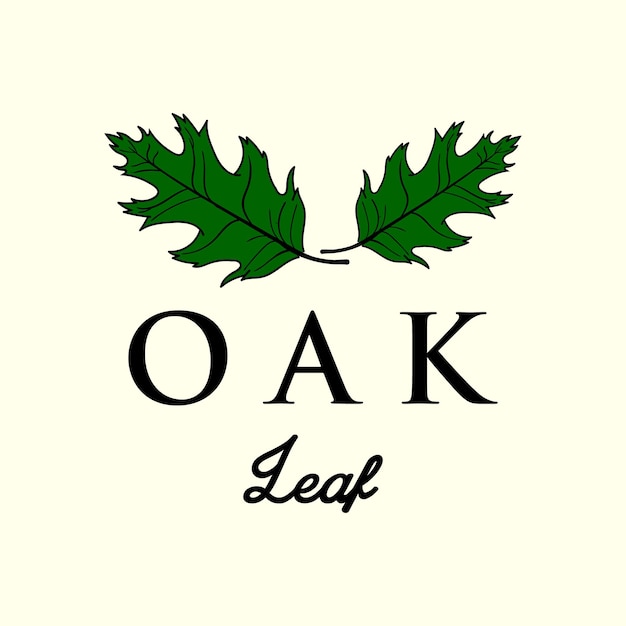 Oak leaf logo vintage minimalist vector illustration design