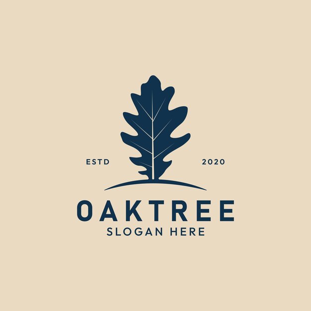 Vector oak leaf simple logo template nature leaves oak vector illustration graphic design