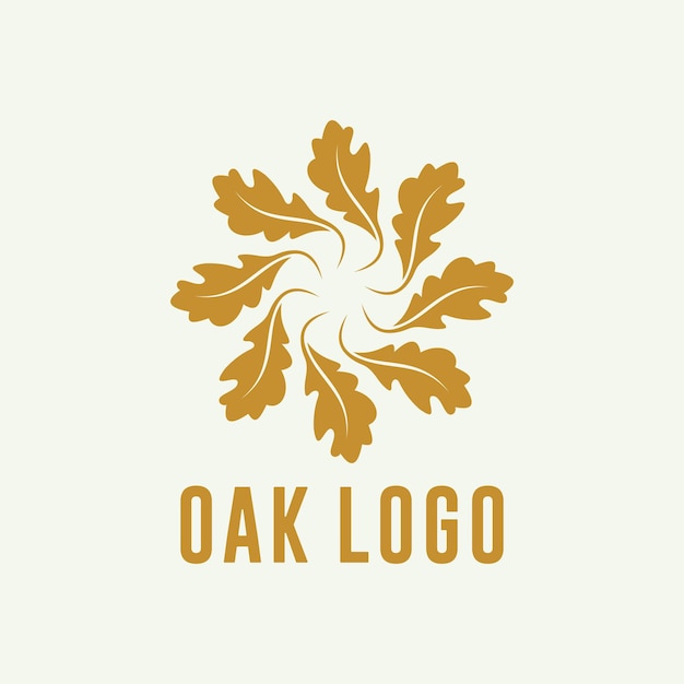 Oak leaf sun vector design logo