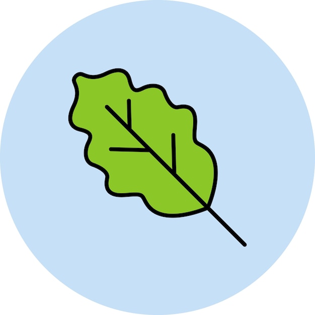 Oak Leaves Flat Illustration