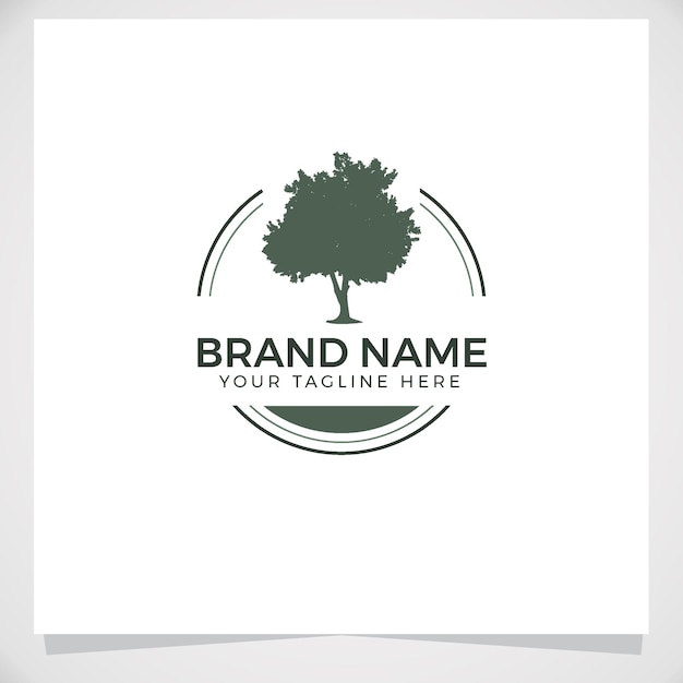 Oak maple tree service logo template