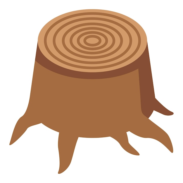 Oak stump icon Isometric of oak stump vector icon for web design isolated on white background