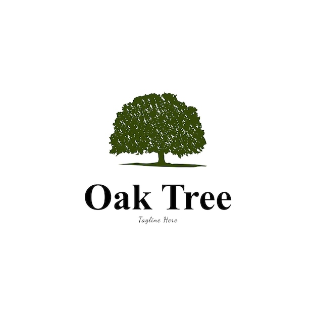 Oak Tree Logo Design Inspiration Stock Vector