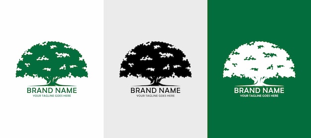 Oak tree logo design vector illustration