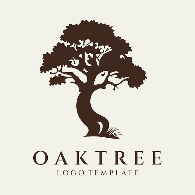 樫の木のロゴのデザインのベクトル図