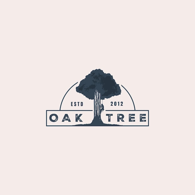 Oak tree logo design vector template