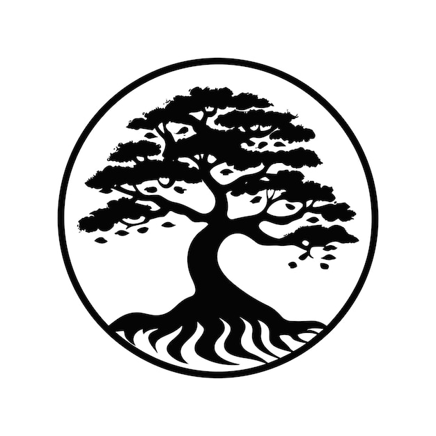 Oak tree logo icon illustration brand identity