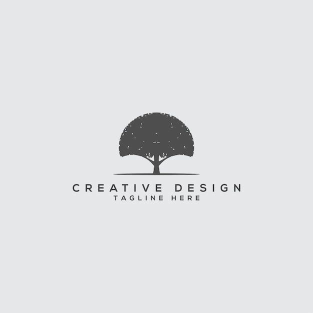 oak tree logo and roots design