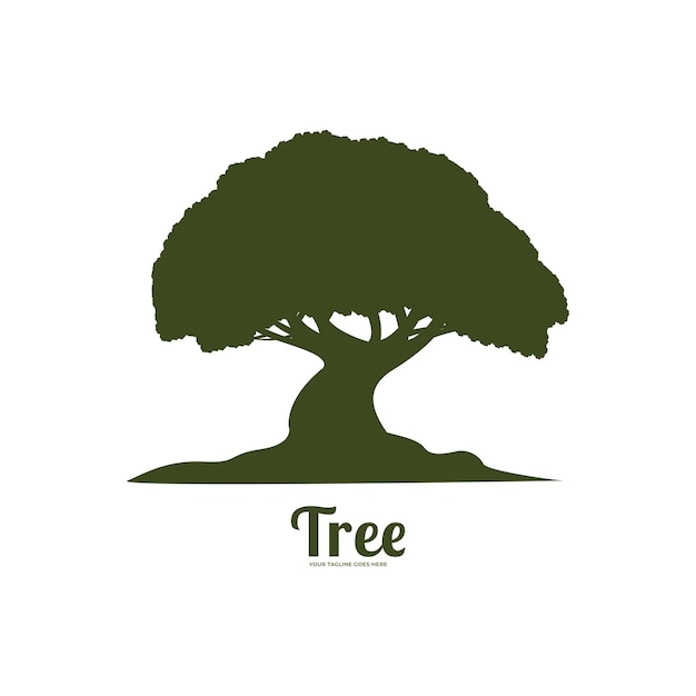 Vecto del modello di logo dell'albero di quercia