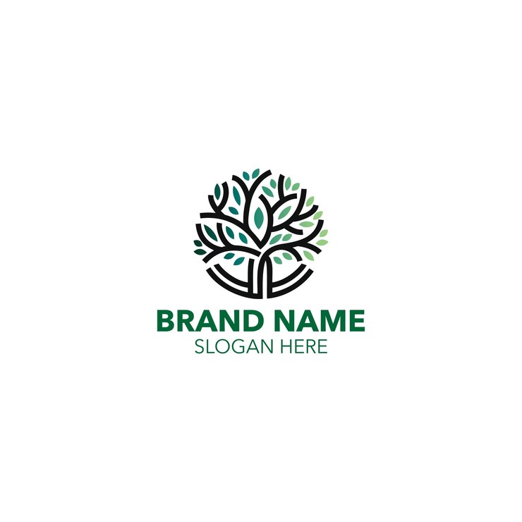 Vector oak tree logo template