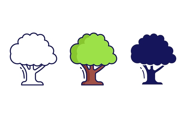 oak tree vector icon