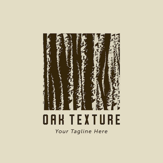 Вектор Дизайн текстуры дубовой коры иллюстрация дизайн логотипа с текстурой винтажной древесины