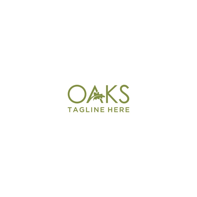 Oaks leaf logo design illustration vector template