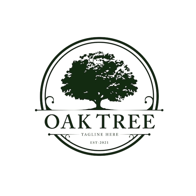 Vector oaktree logo icon template vector
