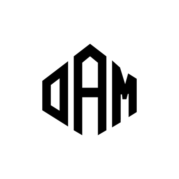 다각형 모양의 OAM 글자 로고 디자인 OAM 다각형 및 큐브 모양 로고 디자인 (OAM 육각형 터 로고 템플릿) 백색 및 검은색 OAM 모노그램 비즈니스 및 부동산 로고