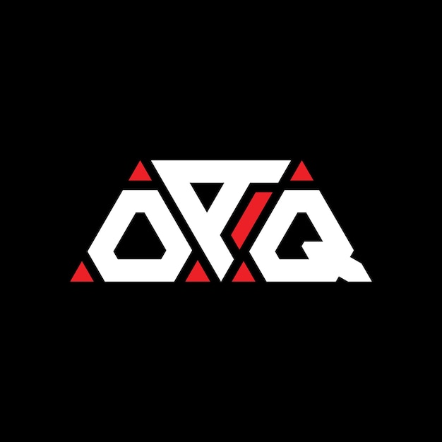 Vettore oaq triangolo lettera logo design con forma di triangolo oaq logo triangolo design monogramma oaq treangolo vettoriale modello di logo con colore rosso oaq marchio triangolare semplice elegante e lussuoso logo oaq