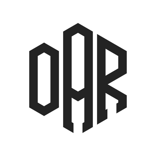 OAR ロゴ デザイン オリジナル・レター OAR モノグラム ロゴ ヘクサゴン形