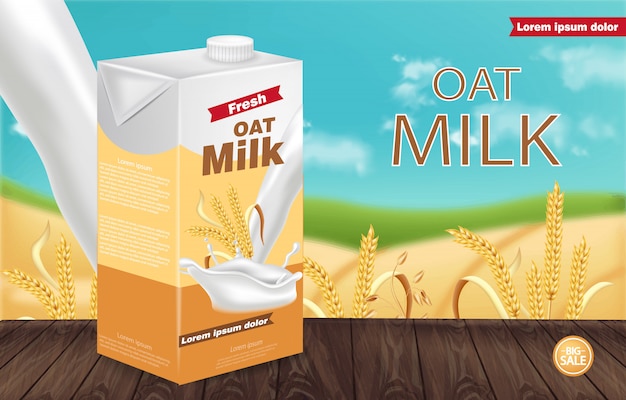 Oat milk package mockup