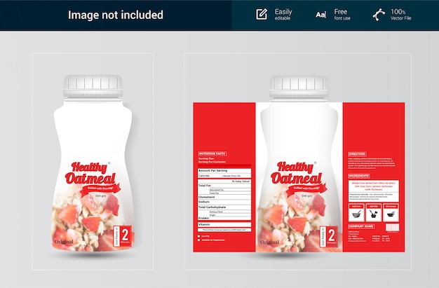 Oatmeal bottle packaging template