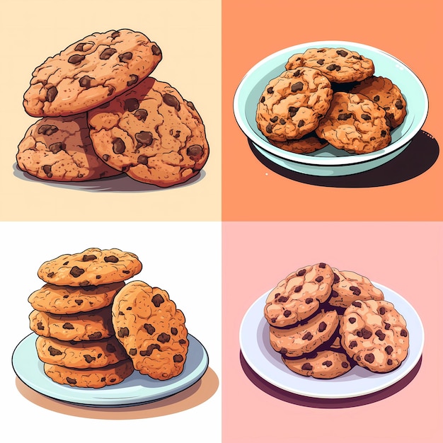 Vector oatmeal raisin cookies