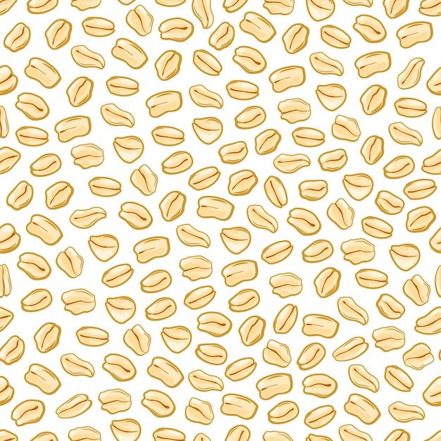 Oatmeal vector pattern. seamless background of cereal grains. isolated muesli pattern