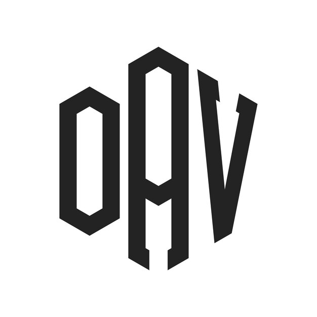OAV ロゴ デザイン イニシャルレター OAV モノグラム ロゴ ヘクサゴン形