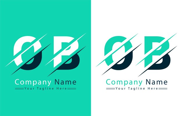 Ob letter logo design template vector logo illustratie