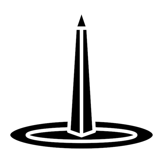 Obelisk Of Buenos Aires Glyph Solid Black Illustration